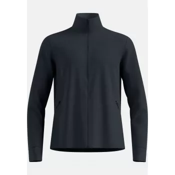 Μπουφάν Odlo Grid Fleece Mid Layer Full Zip - Black Melange, μέγεθος L
