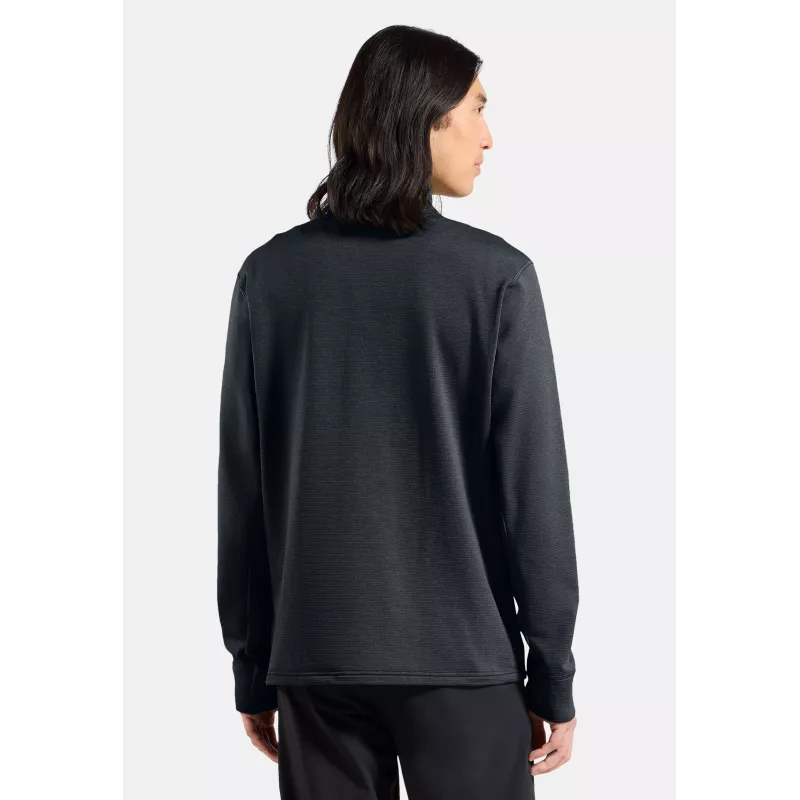 Μπουφάν Odlo Grid Fleece Mid Layer Full Zip - Black Melange, μέγεθος L