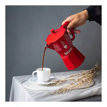 Bialetti Moka Exclusive καφετιέρα espresso 3 φλιτζανιών κόκκινη (9055)