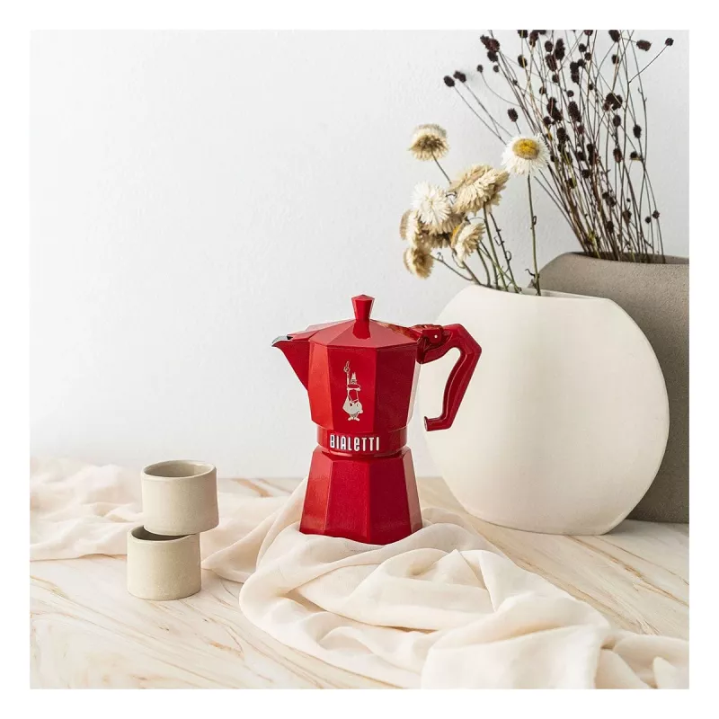 Bialetti Moka Exclusive καφετιέρα espresso 3 φλιτζανιών κόκκινη (9055)