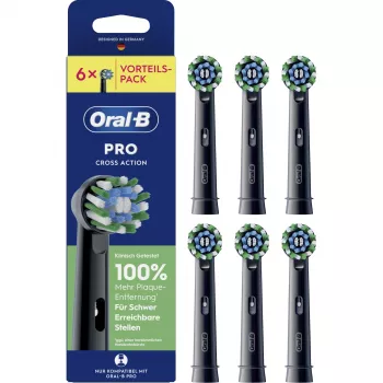Oral-B Pro CrossAction ανταλλακτικές κεφαλές βούρτσας μαύρες 6 τεμ. (015424)