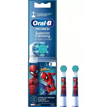 Oral-B EB10S Spiderman Κεφαλές αντικατάστασης, συσκευασία 2 τεμ., εξαιρετικά μαλακές, παιδικές 3+