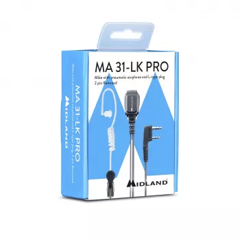 Midland MA 31LK Pro Ενσύρματο Headset με Ακουστικό Σωλήνα - Μαύρο/Διαφανές
