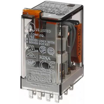 Finder Μικρορελέ Βιομηχανικό 55.34.8.230.5050, 4PDT, 230 V AC, 7 A