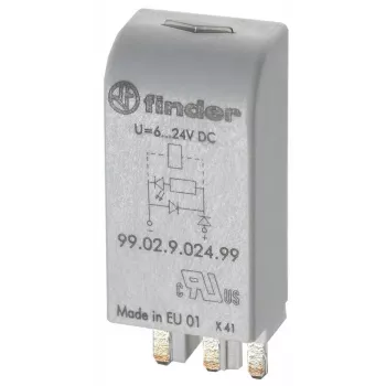 Finder Μονάδα Ένδειξης LED Πράσινη με Δίοδο 6-24 VDC για Βάσεις Σειράς 95 99.02.9.024.99