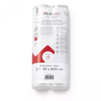 Magic Vac 2 Ρολά Μεμβράνης Κενού με Ετικέτα 30 cm x 6 m