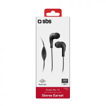 SBS TEINEARKL In-Ear Ακουστικά με Μικρόφωνο - Μαύρο - Ενσύρματα - Καλώδιο 1,2 m - 3,5 mm Jack - Κλήσεις & Μουσική