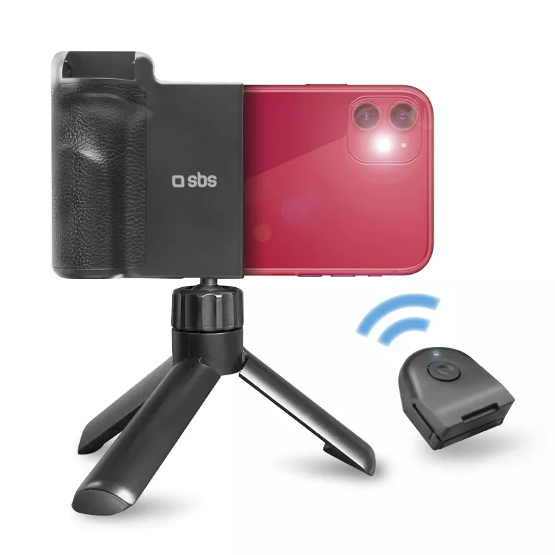 SBS Wireless Reflex Set BT Smartphone Vlogging Kit με Mini Τρίποδο, Bluetooth Τηλεχειριστήριο και LED Ring Light, Μαύρο
