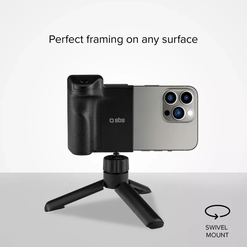 SBS Wireless Reflex Set BT Smartphone Vlogging Kit με Mini Τρίποδο, Bluetooth Τηλεχειριστήριο και LED Ring Light, Μαύρο