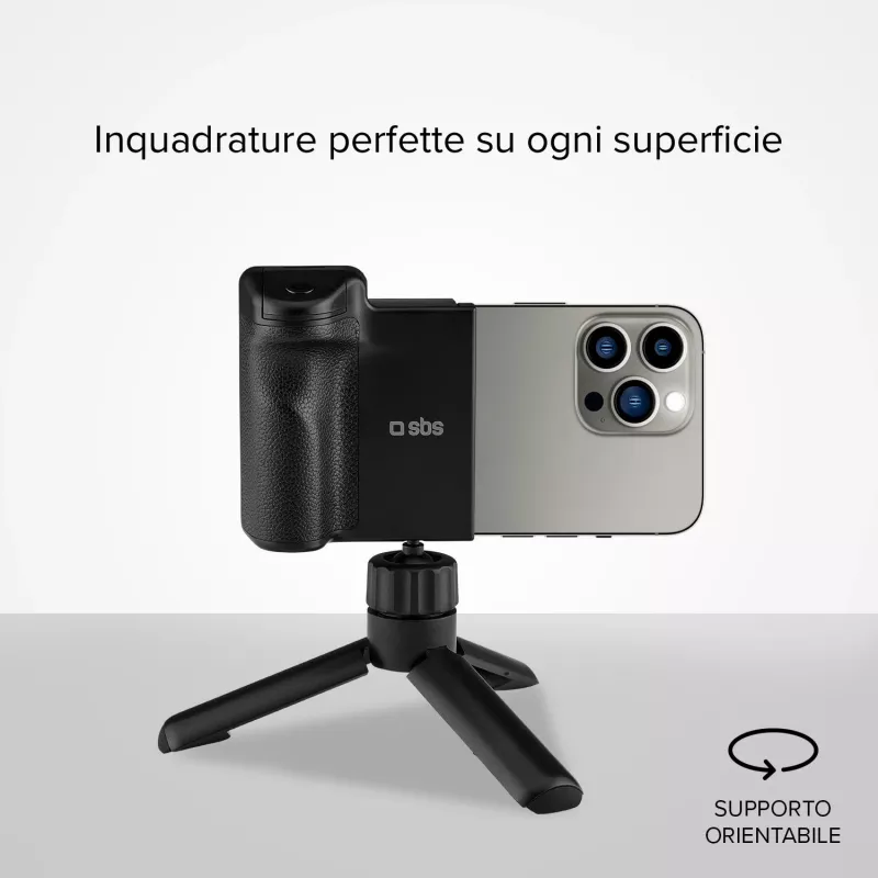 SBS Wireless Reflex Set BT Smartphone Vlogging Kit με Mini Τρίποδο, Bluetooth Τηλεχειριστήριο και LED Ring Light, Μαύρο