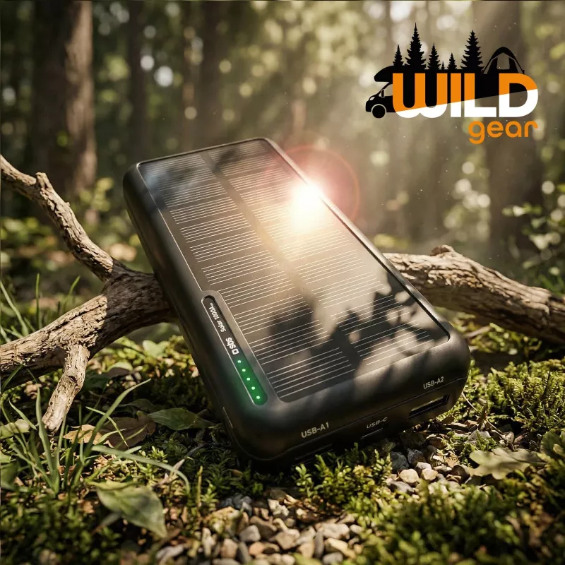 SBS Solar Power Bank USB/USB-C 10000 mAh Μαύρο