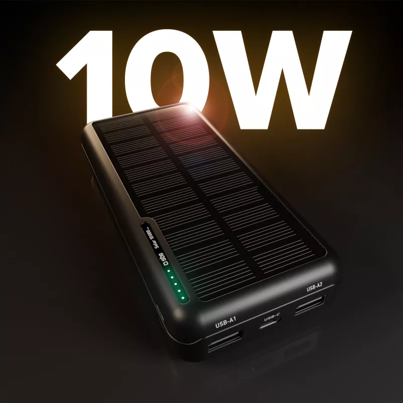 SBS Solar Power Bank USB/USB-C 10000 mAh Μαύρο