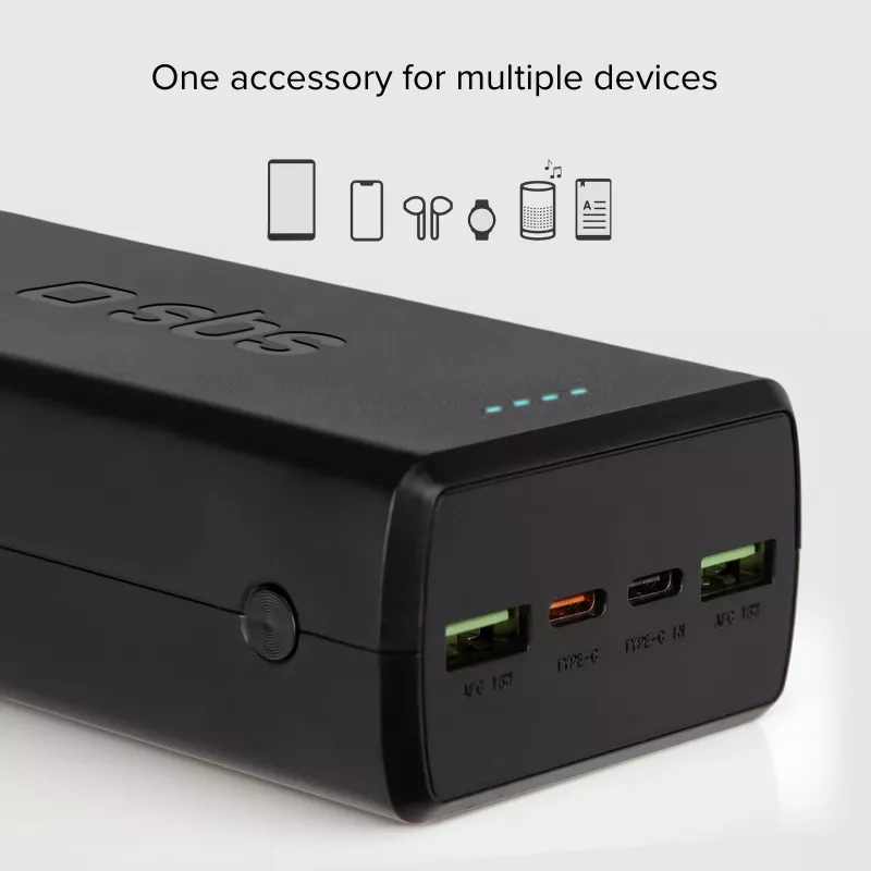 SBS Powerbank 30000 mAh Power Delivery 20W Multi-Port Μαύρο