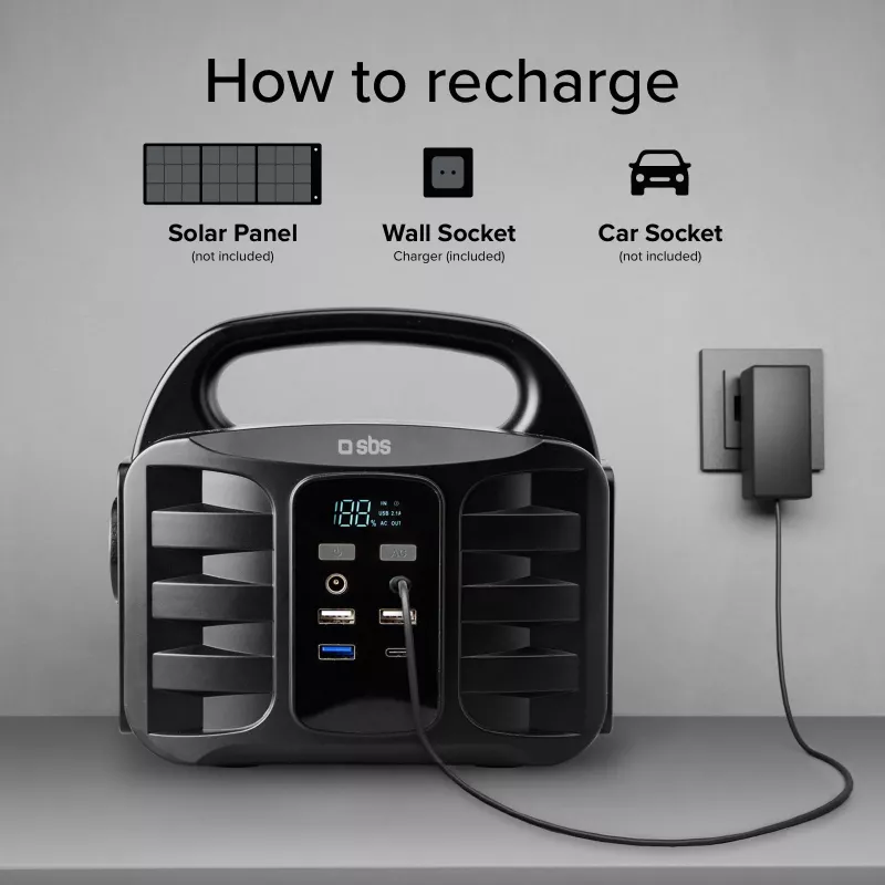 SBS Φορητός Σταθμός Ενέργειας 150W Fast Charge Μαύρο (TEPOWST150W)