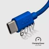 SBS TECABLE TISSUE TCCB Καλώδιο USB-C σε USB-C 1,5m 60W Πλεκτό - Μπλε