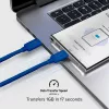 SBS TECABLE TISSUE TCCB Καλώδιο USB-C σε USB-C 1,5m 60W Πλεκτό - Μπλε