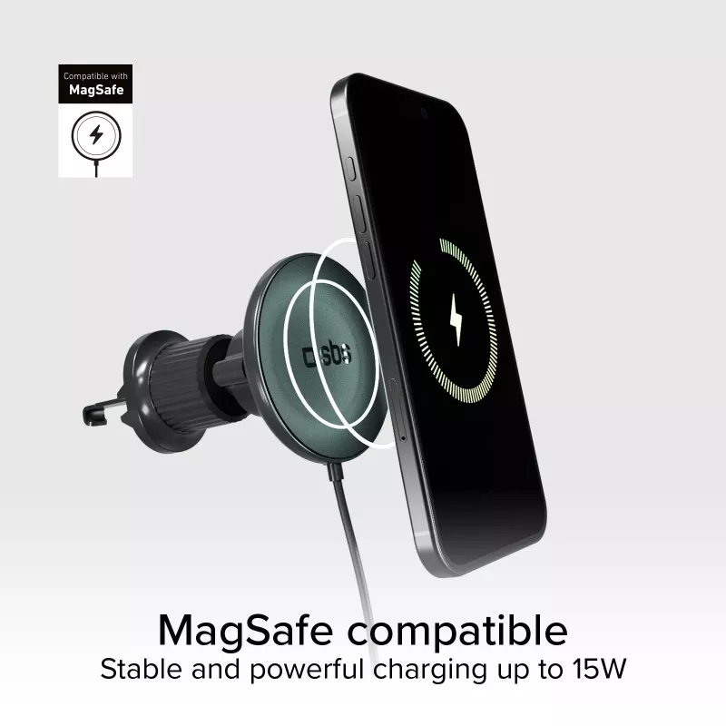 SBS MagSafe Magnetic 15W Wireless Car Charger - Μαύρο
