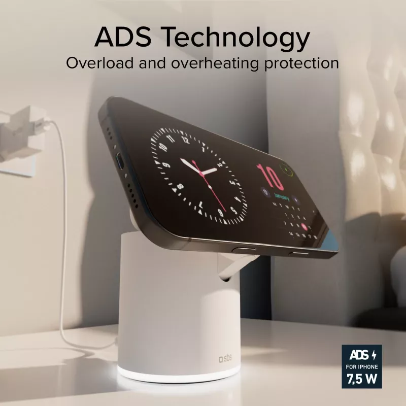SBS 2-in-1 Wireless Magnetic Charging Station - Λευκό