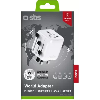 SBS TEADAPTUNI Universal Travel Adapter - Λευκό