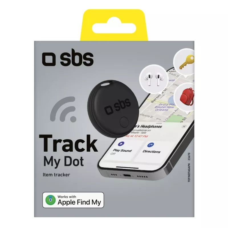 SBS Track My Circle εντοπιστής συμβατός με Apple Find My - μαύρο