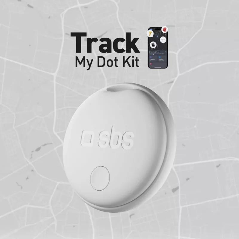 SBS Track My Circle tracker συμβατός με Apple Find My - συσκευασία 4 τεμ. - λευκό