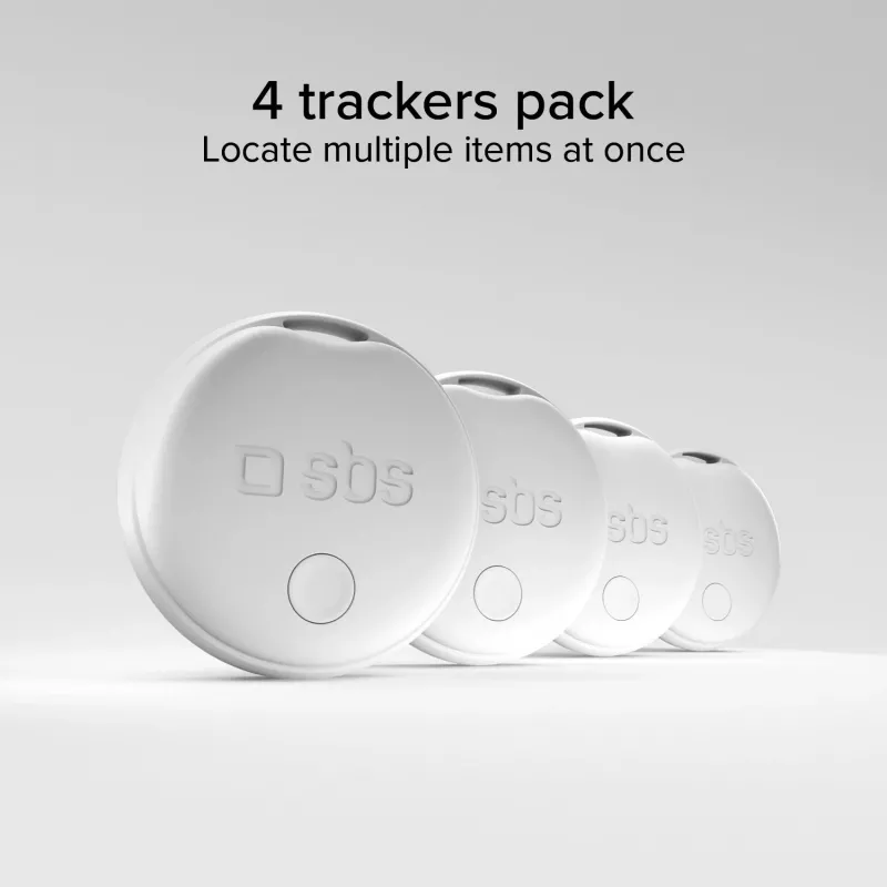 SBS Track My Circle tracker συμβατός με Apple Find My - συσκευασία 4 τεμ. - λευκό