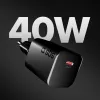 STEP BY STEP SBS 40W 1c μαύρος επιτοίχιος φορτιστής USB-C