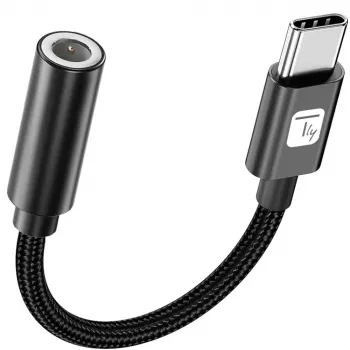 TECHLY Προσαρμογέας USB-C σε 3,5mm Audio με DAC, 12cm, Μαύρο