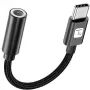 TECHLY Προσαρμογέας USB-C σε 3,5mm Audio με DAC, 12cm, Μαύρο