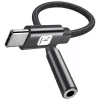 TECHLY Προσαρμογέας USB-C σε 3,5mm Audio με DAC, 12cm, Μαύρο