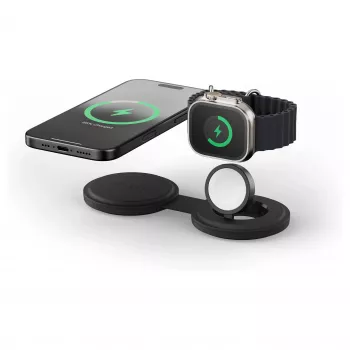Satechi OntheGo Ασύρματος φορτιστής 2 σε 1 με Qi2, Μαύρο, 15W, ST-QTG21K