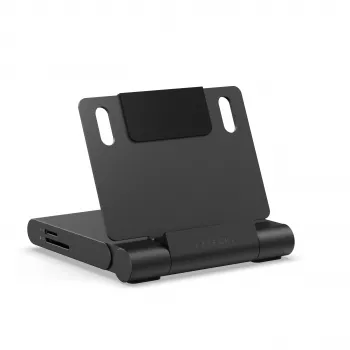 Satechi On-the-Go Πτυσσόμενη βάση Hub - USB-C 100W PD, USB-C 10 Gbps, USB-A 10 Gbps, Αναγνώστης καρτών micro/SD 312 MB/s, Υποδοχή 3.5mm, 4K HDMI (Space Gray)