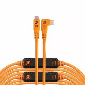 Tether Tools TetherPro USB-C Optima 10G Right-Angle πορτοκαλί 9.4m