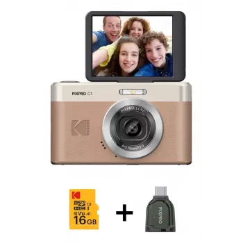 Kodak PixPro C1 ψηφιακή φωτογραφική μηχανή καφέ + κάρτα μνήμης 16GB