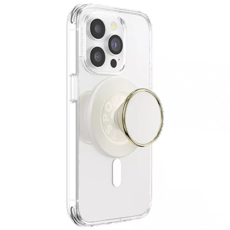 Popsockets Round Luxe Coconut Creme Enamel MagSafe Λαβή και Βάση Κινητού