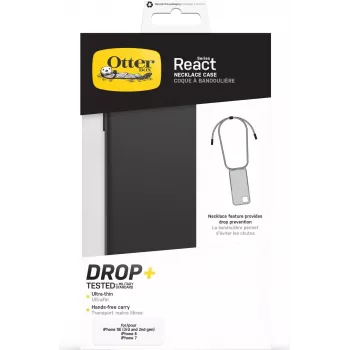 OtterBox React Series Πίσω Κάλυμμα με Λουρί για Apple iPhone 7/8/SE (2./3. Γεν.) - Μαύρο
