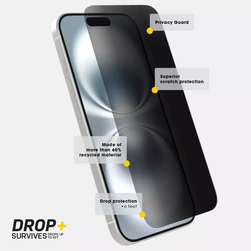 OtterBox Premium Pro Privacy Glass για iPhone 16 Pro Διάφανο