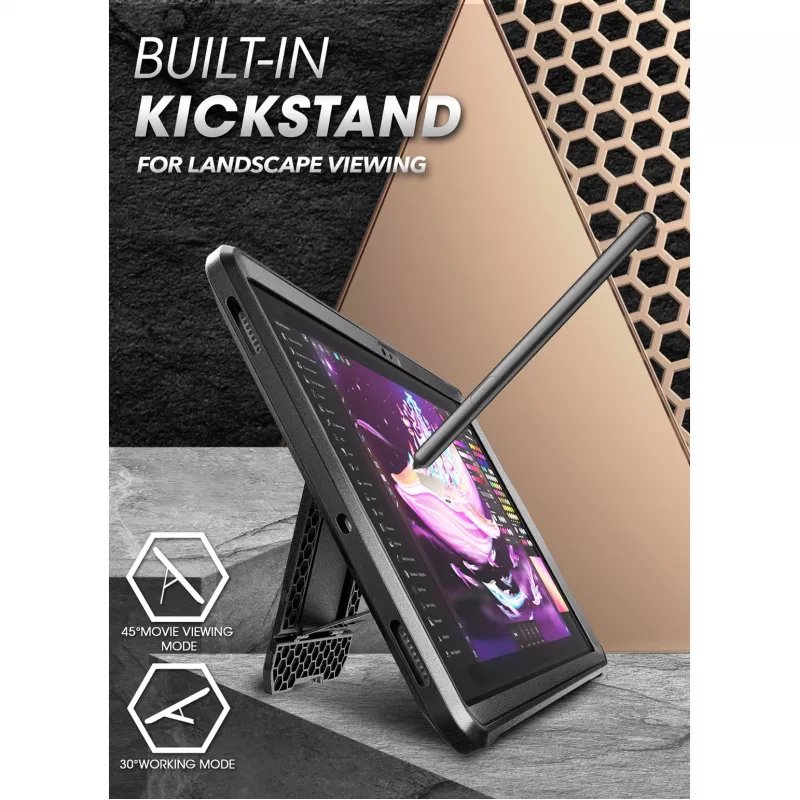Supcase Unicorn Beetle Pro για Samsung Galaxy Tab S9 / S9 FE / S10 FE / S10 Lite, Μαύρο