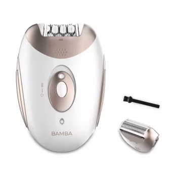 Cecotec Bamba SkinCare Depil-Action αποτριχωτική μηχανή με 32 τσιμπιδάκια, υγρή & στεγνή χρήση, φως LED, 2 ταχύτητες, επαναφορτιζόμενη, ασύρματη, περιλαμβάνει 7 εξαρτήματα, τσάντα ταξιδιού, ασημί