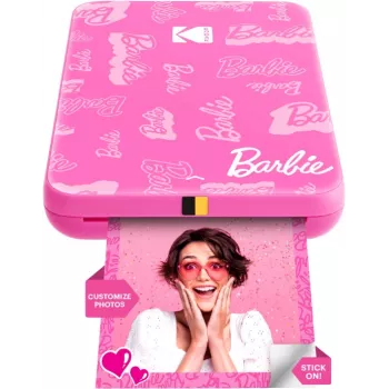 KODAK Step Slim Barbie Άμεσος Φωτογραφικός Εκτυπωτής - Bluetooth 5.0, Τεχνολογία ZINK Zero Ink, Εκτυπώσεις 2x3 ιντσών, Barbie Pink