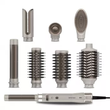 Cecotec CeramicCare 8in1 AirGlam Gyro Συσκευή styling και στεγνώματος μαλλιών, 1200W, 7 εξαρτήματα, Champagner