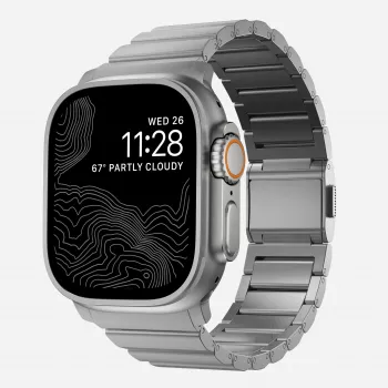 NOMAD Titanium Band V3 - Φυσικό τιτάνιο βουρτσισμένο μεταλλικό βραχιόλι για Apple Watch 46mm/49mm