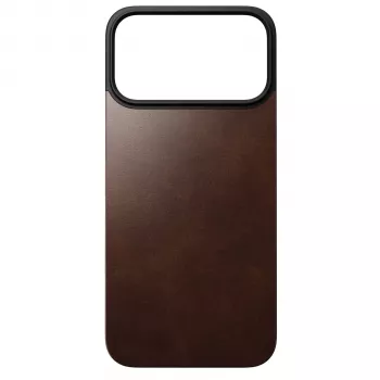 Nomad Modern Leather Back Case για Apple iPhone 17 Pro Max, Συμβατό με MagSafe, Δέρμα Horween Πλήρους Κόκκου, Rustic Brown