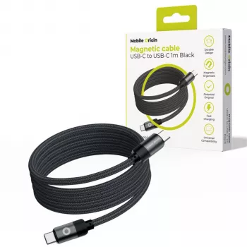 Mobile Origin Μαγνητικό Καλώδιο USB-C σε USB-C Μαύρο 1m