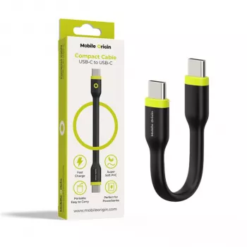 Mobile Origin Compact Καλώδιο USB-C σε USB-C Μαύρο 10 cm