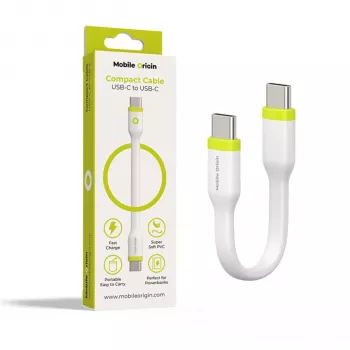 Mobile Origin Compact Καλώδιο USB-C σε USB-C Λευκό 10cm