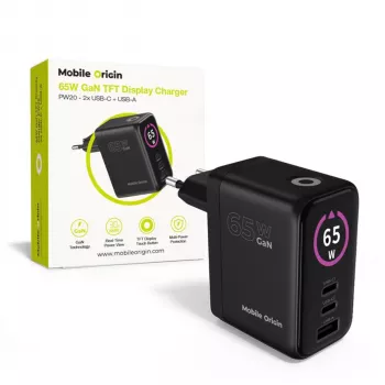 Mobile Origin 65W GaN Φορτιστής PW20 2x USB-C + USB-A