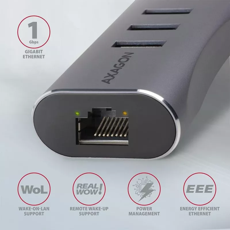 AXAGON HMA-GL3AP Multiport Hub USB 3.0 Type-A Gbit LAN 3x USB-A