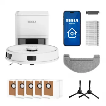 Tesla RoboStar iQ660 Plus Ρομποτική σκούπα με πλοήγηση LiDAR, λειτουργία σφουγγαρίσματος και βάση φόρτισης, Λευκό