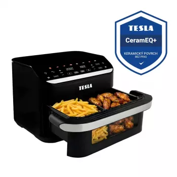 TESLA Aircook DualHeat QD575 XXL Φριτέζα αέρος 10 L, Μαύρο